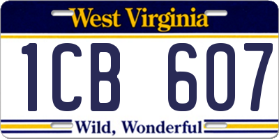 WV license plate 1CB607