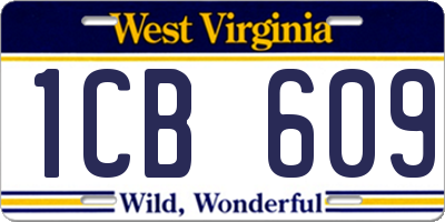 WV license plate 1CB609