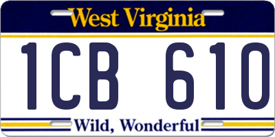WV license plate 1CB610
