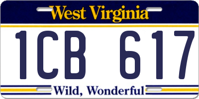 WV license plate 1CB617
