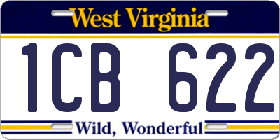 WV license plate 1CB622