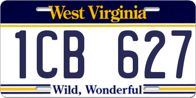 WV license plate 1CB627