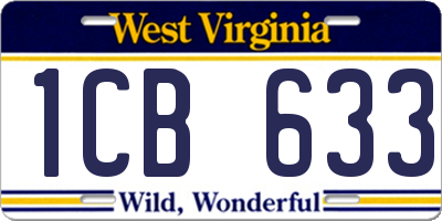 WV license plate 1CB633