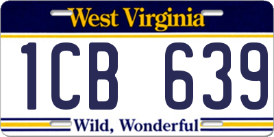 WV license plate 1CB639