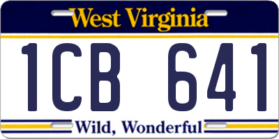 WV license plate 1CB641