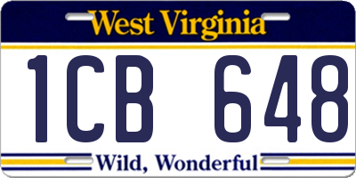 WV license plate 1CB648