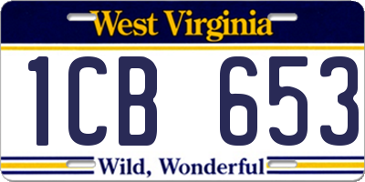 WV license plate 1CB653