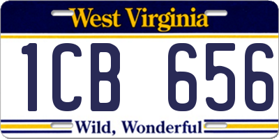 WV license plate 1CB656