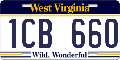 WV license plate 1CB660