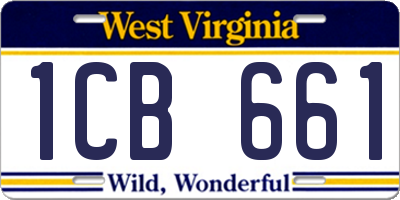 WV license plate 1CB661