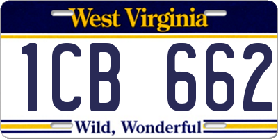 WV license plate 1CB662