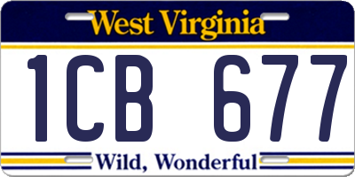 WV license plate 1CB677