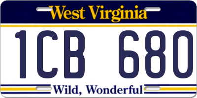WV license plate 1CB680