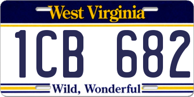WV license plate 1CB682