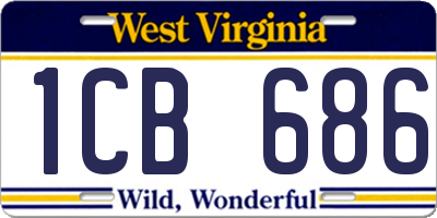 WV license plate 1CB686