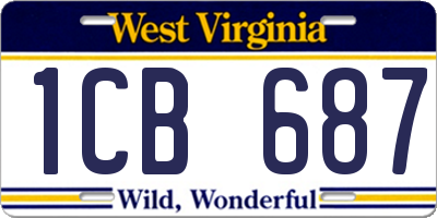 WV license plate 1CB687