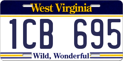 WV license plate 1CB695