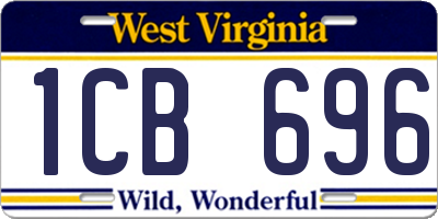 WV license plate 1CB696