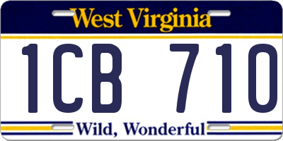 WV license plate 1CB710