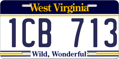 WV license plate 1CB713