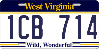 WV license plate 1CB714