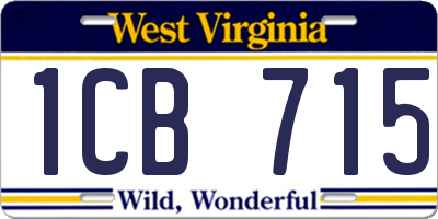 WV license plate 1CB715