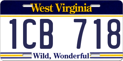 WV license plate 1CB718
