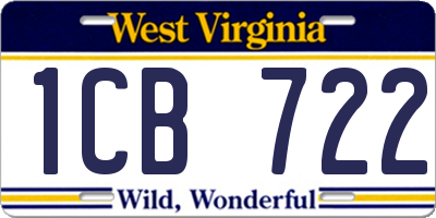 WV license plate 1CB722