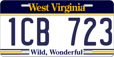 WV license plate 1CB723
