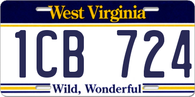 WV license plate 1CB724