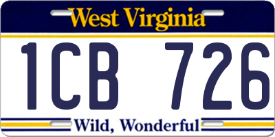 WV license plate 1CB726