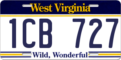 WV license plate 1CB727