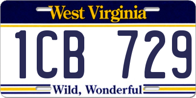 WV license plate 1CB729