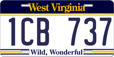 WV license plate 1CB737