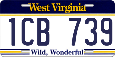 WV license plate 1CB739