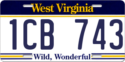 WV license plate 1CB743
