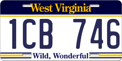 WV license plate 1CB746