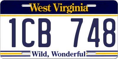 WV license plate 1CB748