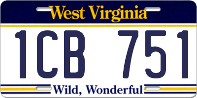 WV license plate 1CB751