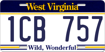 WV license plate 1CB757