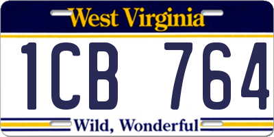 WV license plate 1CB764