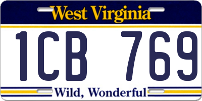 WV license plate 1CB769