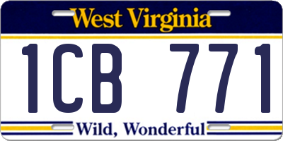 WV license plate 1CB771