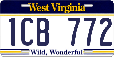 WV license plate 1CB772