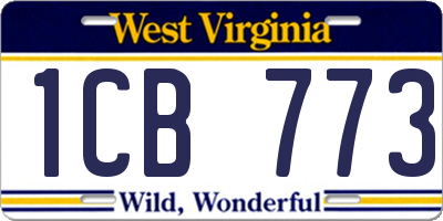 WV license plate 1CB773