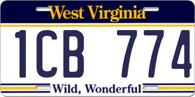 WV license plate 1CB774