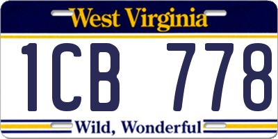 WV license plate 1CB778