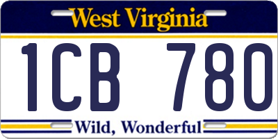 WV license plate 1CB780