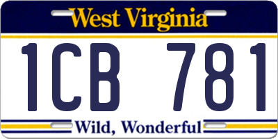 WV license plate 1CB781