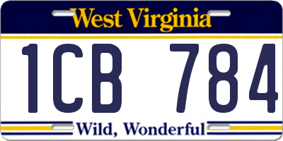 WV license plate 1CB784